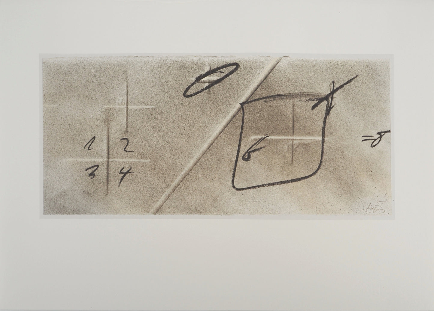 Antoni TAPIES : Division en diagonale - Lithographie signée