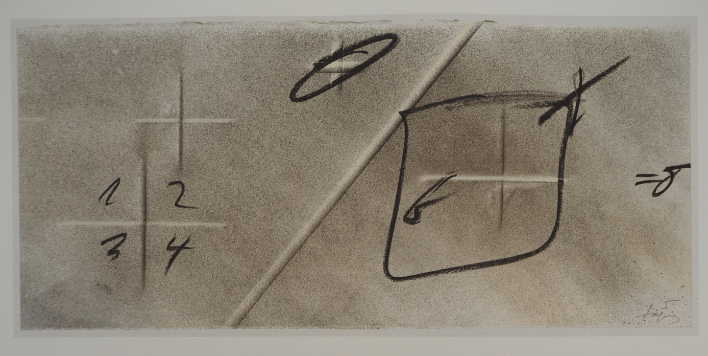 Antoni TAPIES : Division en diagonale - Lithographie signée
