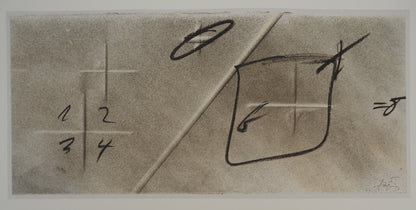 Antoni TAPIES : Division en diagonale - Lithographie signée