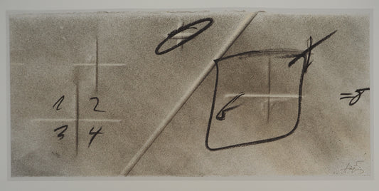 Antoni TAPIES : Division en diagonale - Lithographie signée