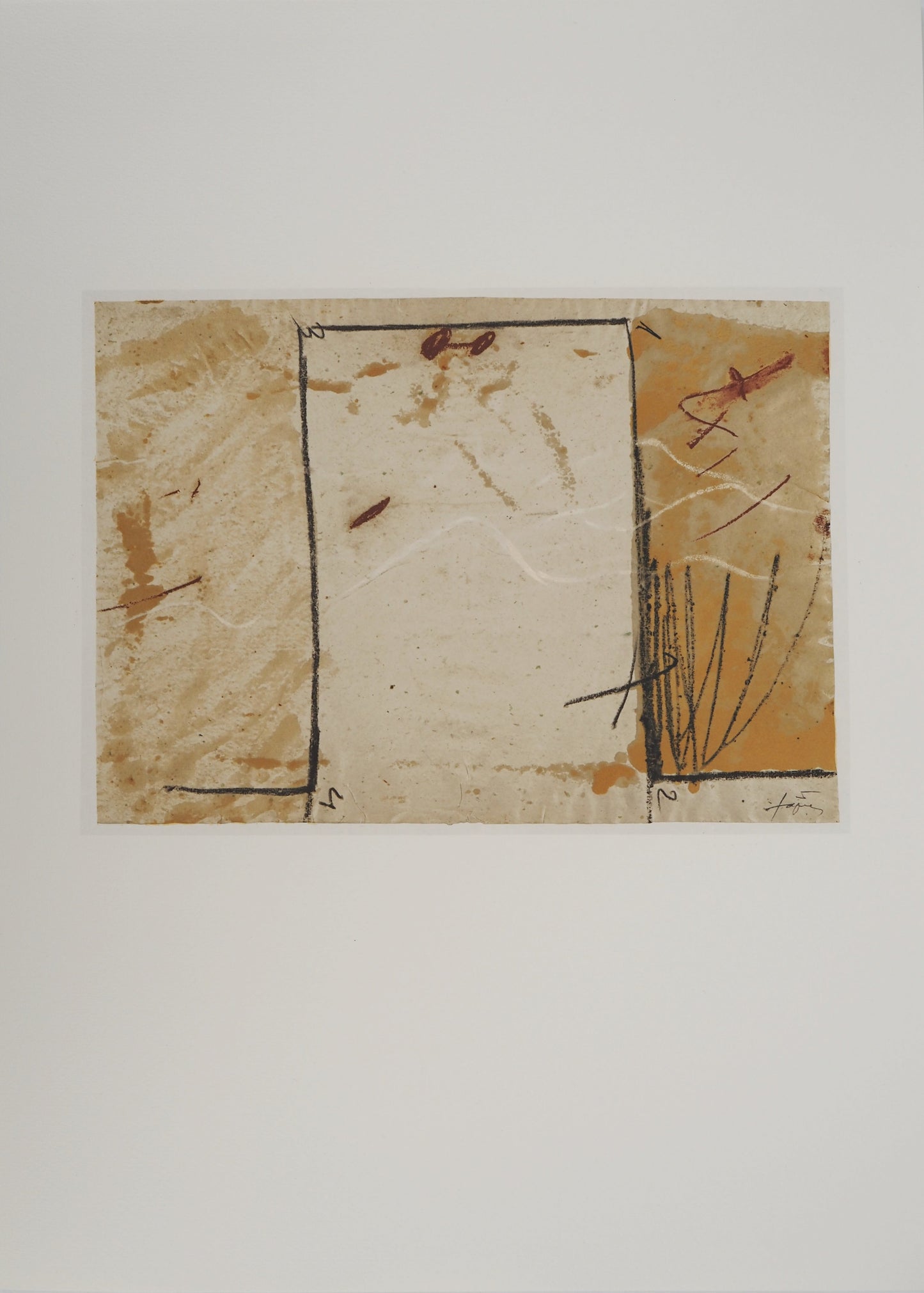 Antoni TAPIES : Porte sur le sable - Lithographie signée