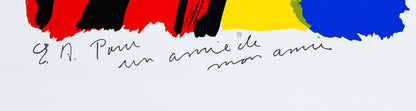 Bengt LINDSTROM : Portrait du monstre rouge  - Lithographie originale signée et dédicacée