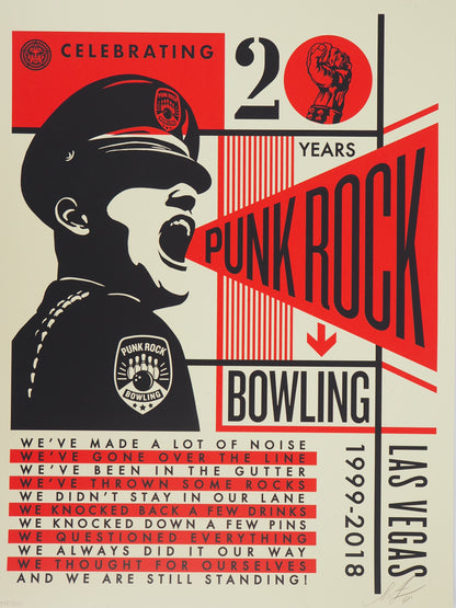 Shepard FAIREY (OBEY) : Punk Rock Bowling - Lithographie originale signée
