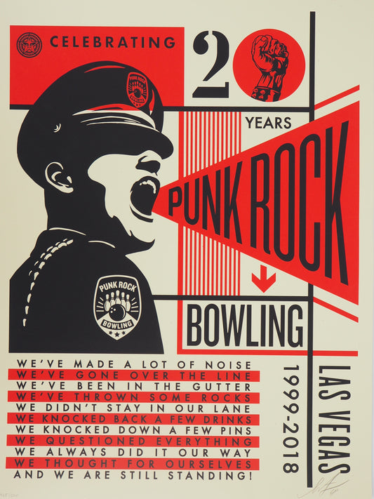 Shepard FAIREY (OBEY) : Punk Rock Bowling - Lithographie originale signée