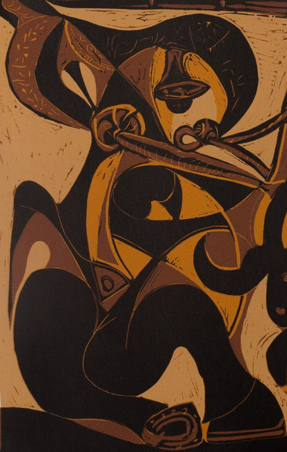 Pablo PICASSO : Picador attaquant le Taureau - Linogravure