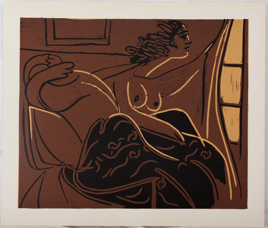 Pablo PICASSO : Femme à la fenêtre - Linogravure