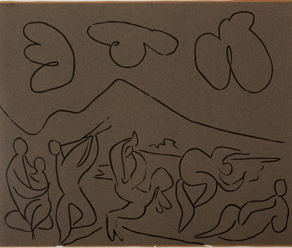Pablo PICASSO : Bacchanale, la danse des Faunes - Linogravure