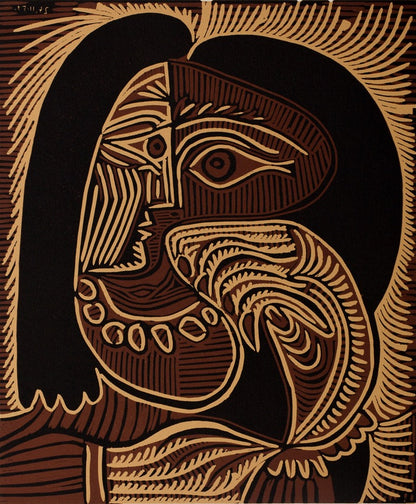 Pablo PICASSO : Femme au collier - Linogravure