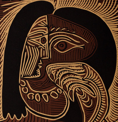 Pablo PICASSO : Femme au collier - Linogravure
