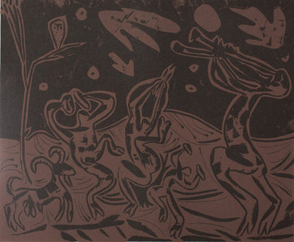 Pablo PICASSO : Les danseurs au hibou - Linogravure
