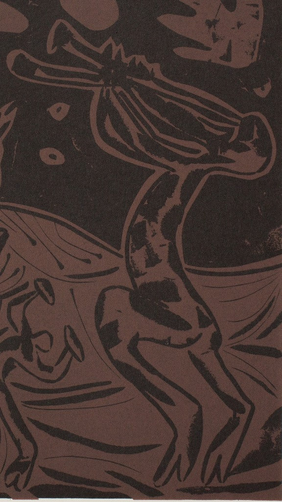 Pablo PICASSO : Les danseurs au hibou - Linogravure