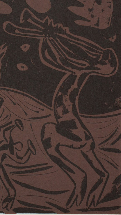 Pablo PICASSO : Les danseurs au hibou - Linogravure
