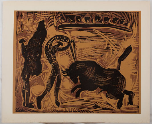 Pablo PICASSO : Les Banderilles - Linogravure