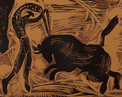 Pablo PICASSO : Les Banderilles - Linogravure