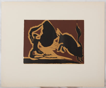 Pablo PICASSO : Corrida, la passe - Linogravure