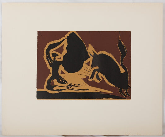 Pablo PICASSO : Corrida, la passe - Linogravure
