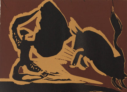 Pablo PICASSO : Corrida, la passe - Linogravure