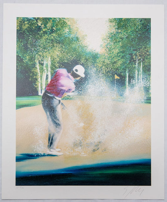 Victor SPAHN : Golfeur en action - Sérigraphie originale signée