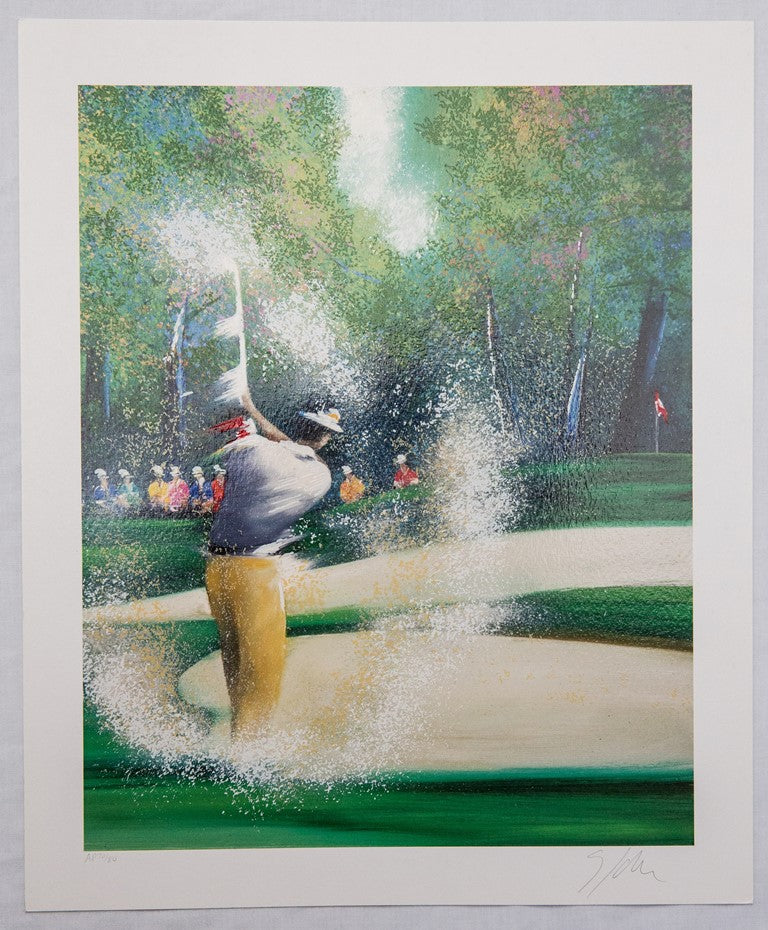 Victor SPAHN : Golfeur sur le green - Sérigraphie originale signée