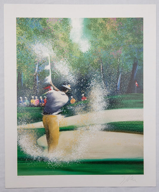 Victor SPAHN : Golfeur sur le green - Sérigraphie originale signée
