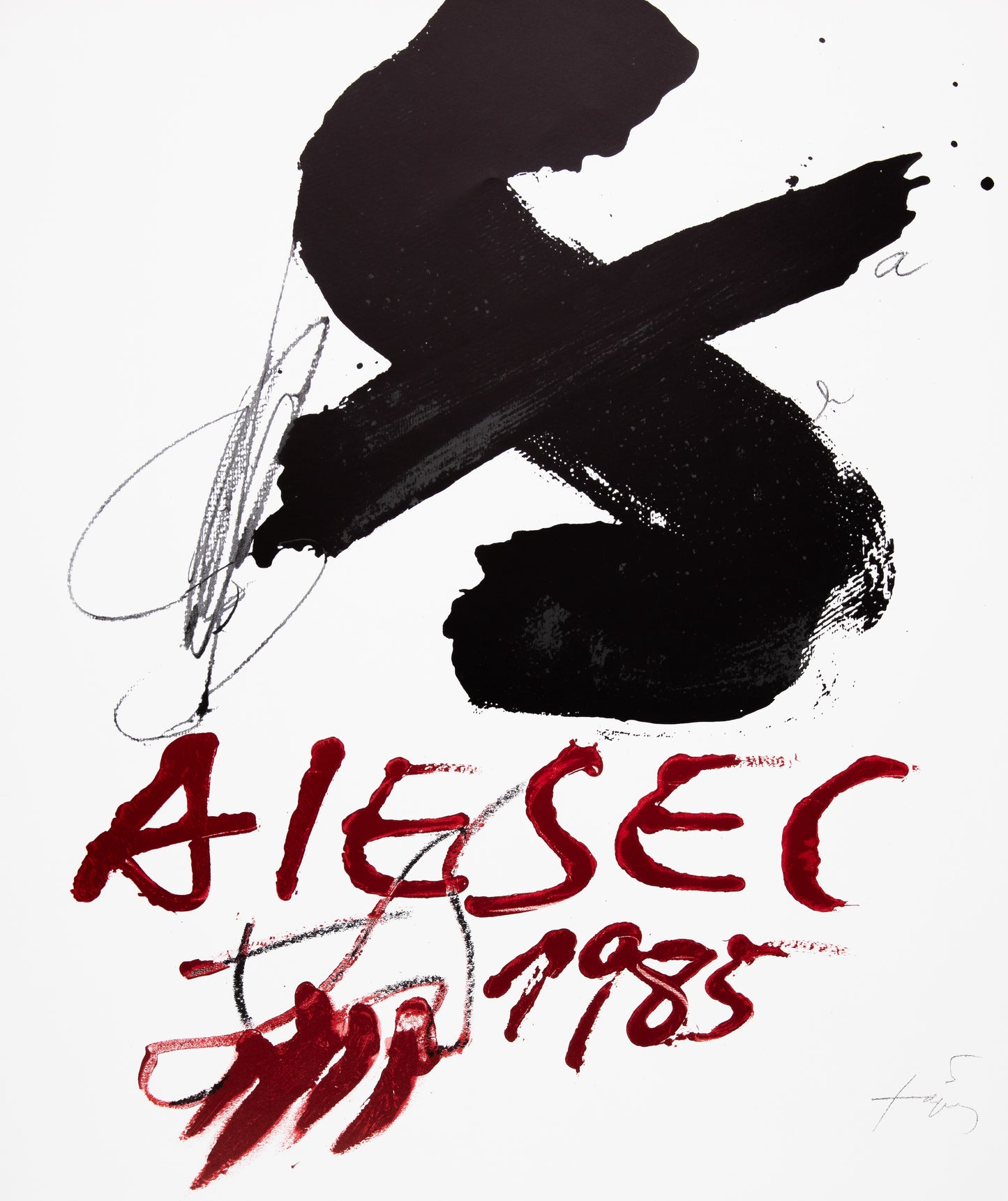 Antoni TAPIES : Etudiant International - Affiche originale signée