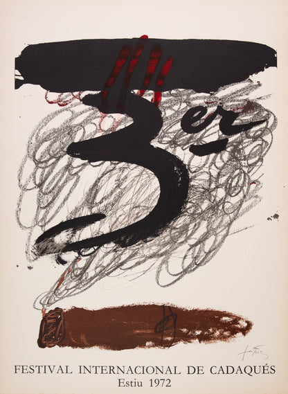 Antoni TAPIES : Festival de Cadaques - Lithographie originale signée