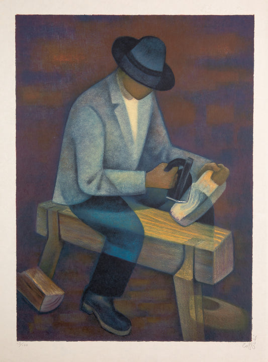 Louis TOFFOLI : Le Sabotier Portugais - Lithographie originale signée