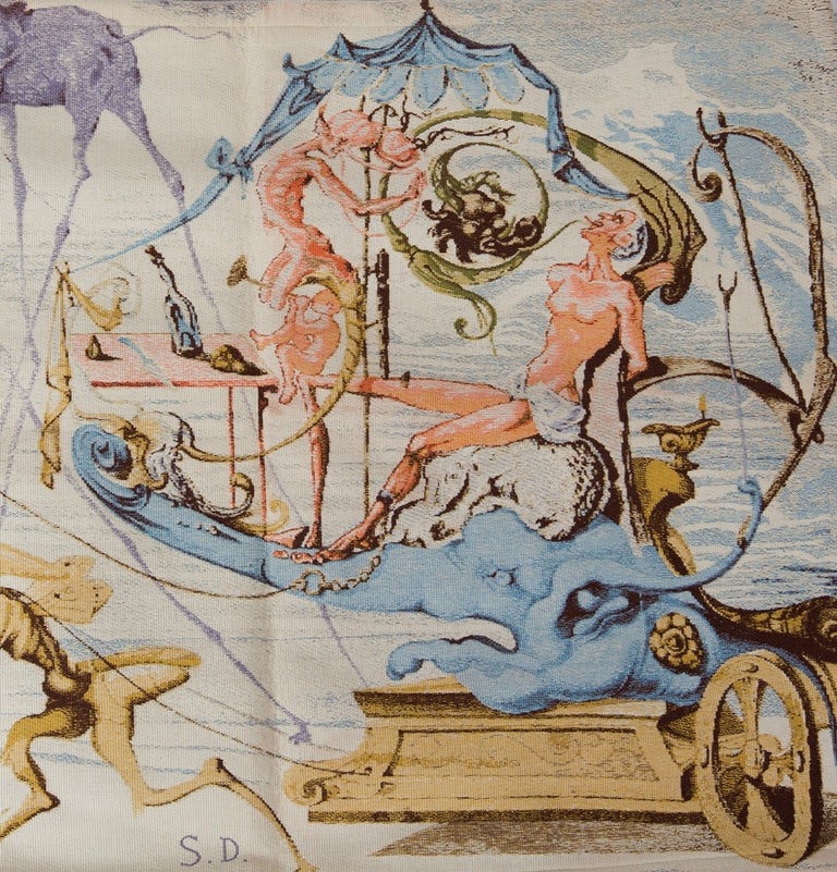 Salvador DALI : Le char de Bacchus - Tapisserie  originale