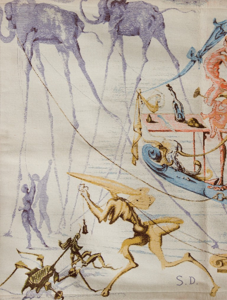 Salvador DALI : Le char de Bacchus - Tapisserie  originale