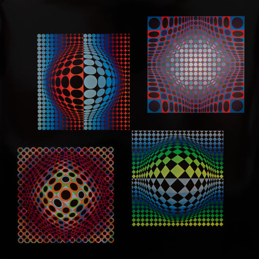 Victor VASARELY : VEGA NOIR WA23 OND - Héliogravure