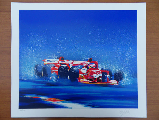 Victor SPAHN : Formule 1 Duel de Ferrari - Sérigraphie originale signée