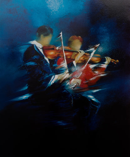 Victor SPAHN : Concert duo de violonistes - Sérigraphie originale signée