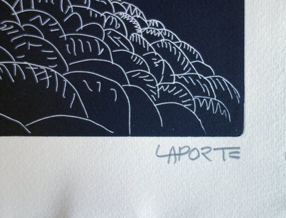 Nicole LAPORTE : Le Cycliste des rêves - Gravure originale signée