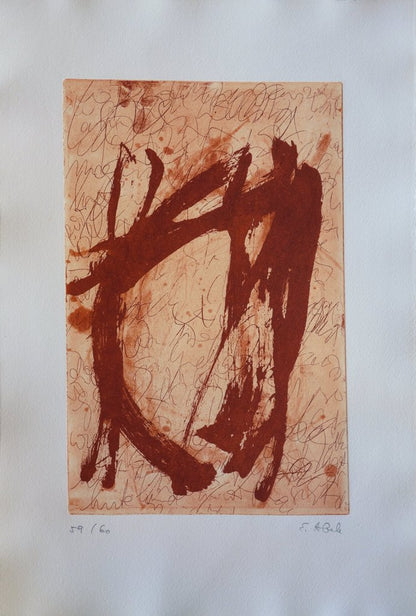 E.ABELE : Composition abstraite - Gravure originale signée