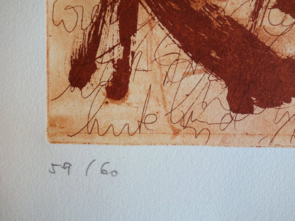 E.ABELE : Composition abstraite - Gravure originale signée