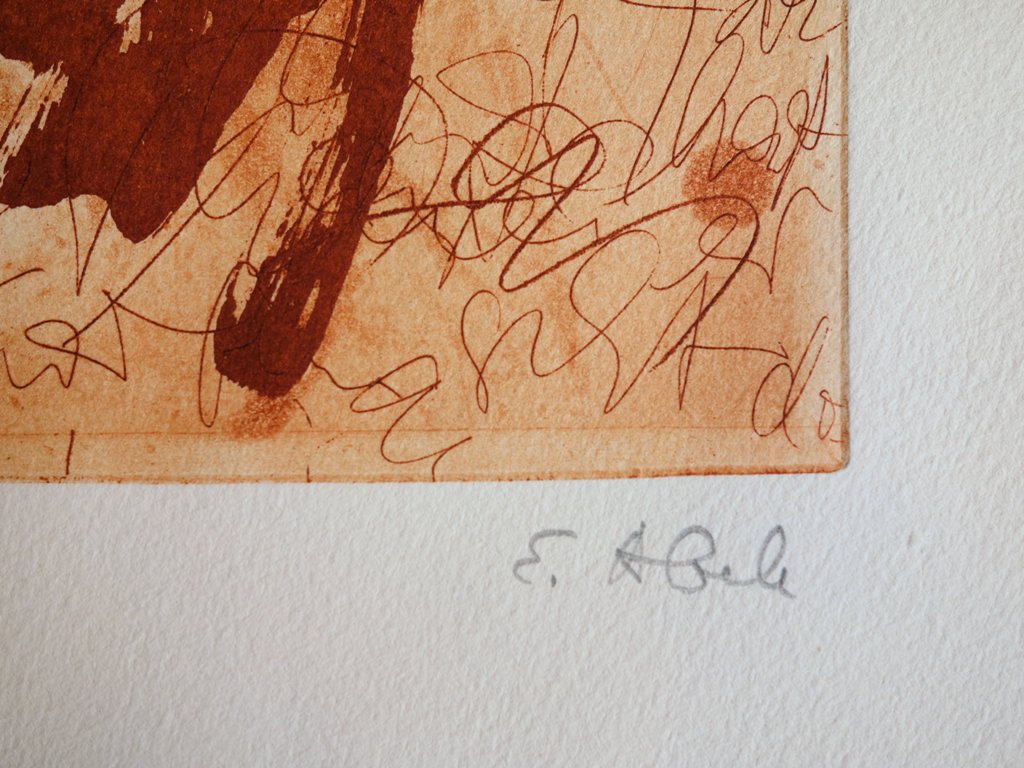 E.ABELE : Composition abstraite - Gravure originale signée