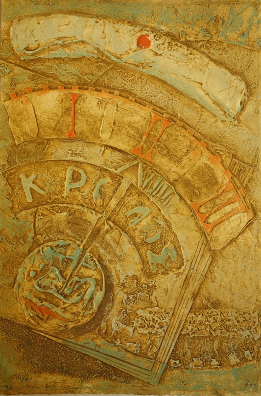 POUCHEY : Chronos - Gravure originale signée