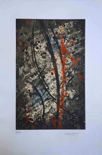 Satish SHARMA : Composition pour Vence - Gravure originale signée