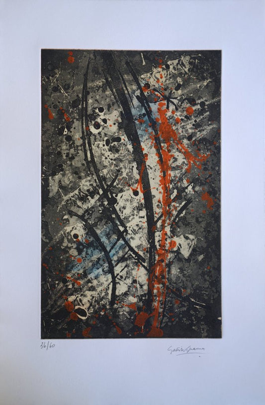 Satish SHARMA : Composition pour Vence - Gravure originale signée