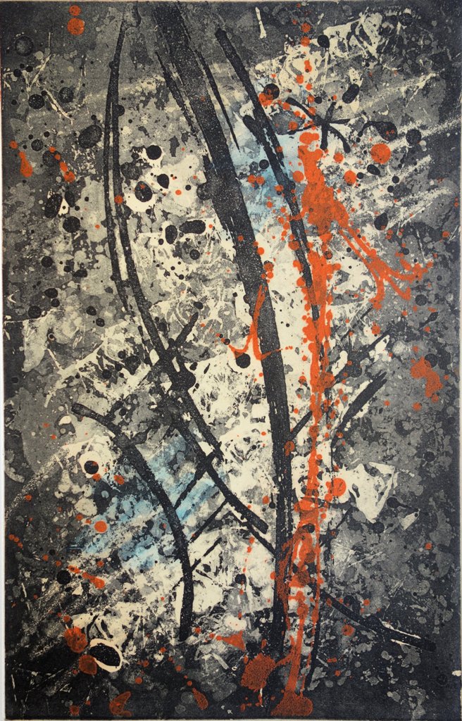 Satish SHARMA : Composition pour Vence - Gravure originale signée