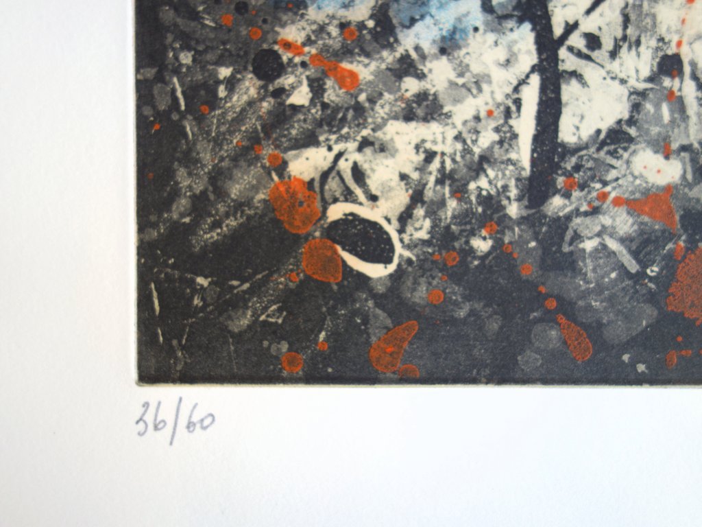 Satish SHARMA : Composition pour Vence - Gravure originale signée