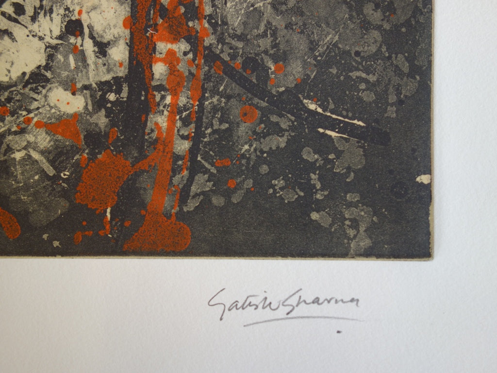 Satish SHARMA : Composition pour Vence - Gravure originale signée