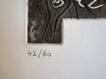 Alain RUFAS : Ligne sculptée - Gravure originale signée