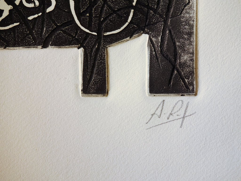 Alain RUFAS : Ligne sculptée - Gravure originale signée