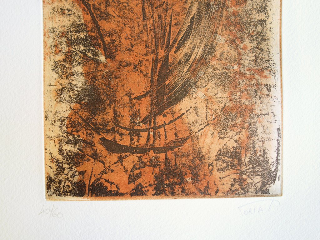 Philippe CORIAT : Calligraphie abstraite - Gravure originale signée