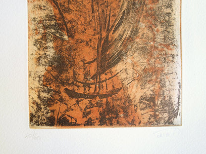 Philippe CORIAT : Calligraphie abstraite - Gravure originale signée