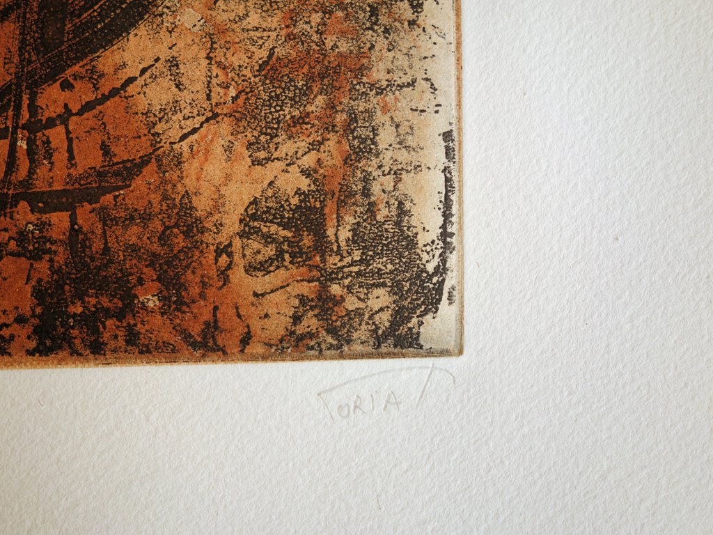 Philippe CORIAT : Calligraphie abstraite - Gravure originale signée