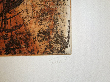 Philippe CORIAT : Calligraphie abstraite - Gravure originale signée