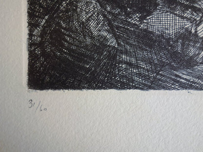 Henry William SINGER : Alpilles - Gravure originale signée