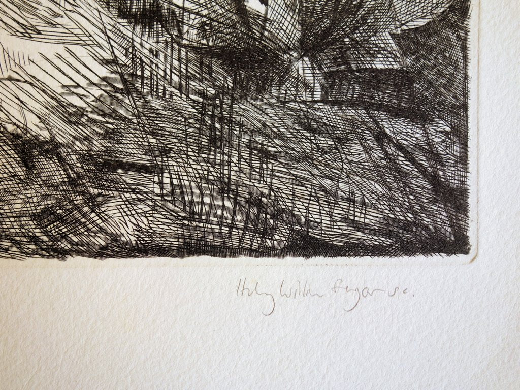 Henry William SINGER : Alpilles - Gravure originale signée